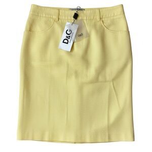 D&G Dolce & Gabbana Yellow Textured Mini Skirt Ittierre Italy IT 42 US 6 NWT‎